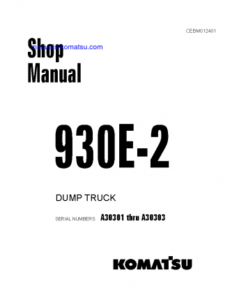 930E-2(USA)-3 S/N A30301-A30303 Shop (repair) manual (English)