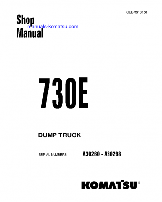 730E(USA) S/N A30260-A30298 Shop (repair) manual (English)