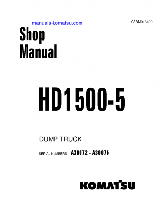 HD1500-5(USA) S/N A30072-A30076 Shop (repair) manual (English)