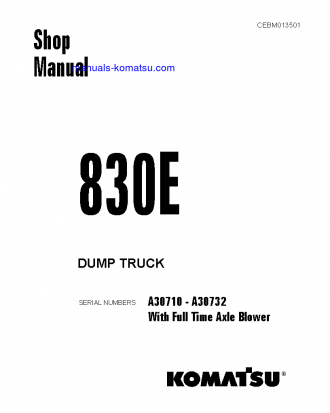 830E(USA) S/N A30710-A30732 Shop (repair) manual (English)