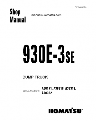 930E-3(USA)-SE S/N A30318-A30319 Shop (repair) manual (English)