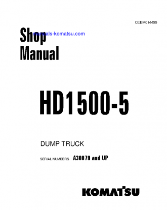 HD1500-5(USA) S/N A30079-UP Shop (repair) manual (English)