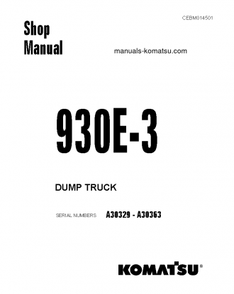 930E-3(USA) S/N A30329-A30363 Shop (repair) manual (English)