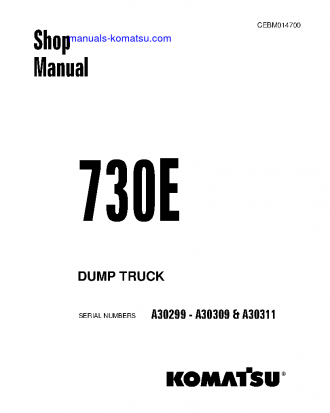 730E(USA) S/N A30299-A30309 Shop (repair) manual (English)
