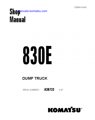 830E(USA) S/N A30733-UP Shop (repair) manual (English)