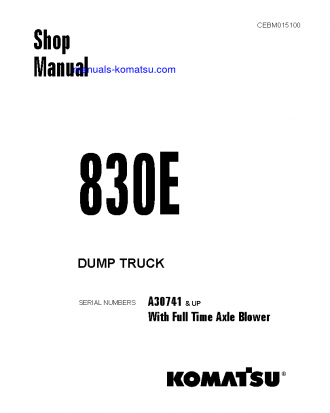 830E(USA) S/N A30741-UP Shop (repair) manual (English)
