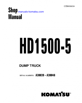 HD1500-5(USA) S/N A30039-A30048 Shop (repair) manual (English)