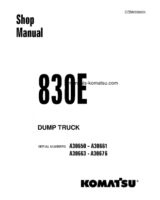 830E(USA) S/N A30663-A30676 Shop (repair) manual (English)