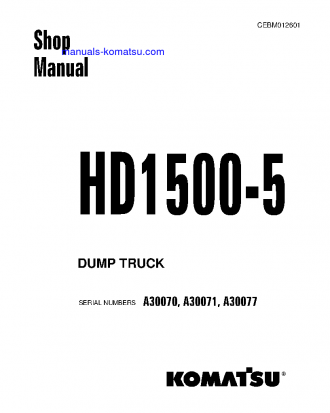 HD1500-5(USA) S/N A30077 Shop (repair) manual (English)