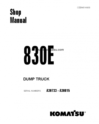 830E(USA) S/N A30733-A30815 Shop (repair) manual (English)