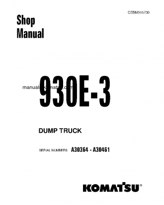 930E-3(USA) S/N A30364-A30461 Shop (repair) manual (English)
