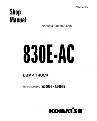830E-AC(USA) S/N A30001-A30035 Shop (repair) manual (English)