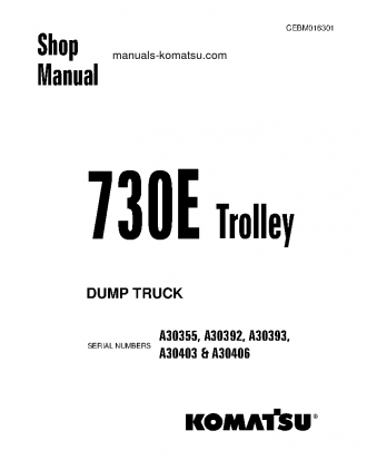 730E(USA)-WITH TROLLEY S/N A30392 Shop (repair) manual (English)