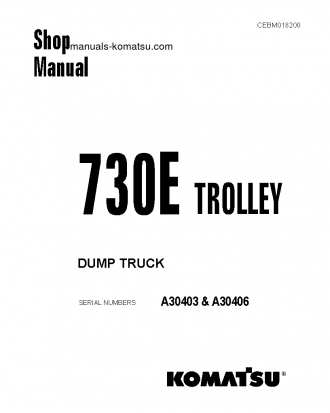 730E(USA) S/N A30406 Shop (repair) manual (English)
