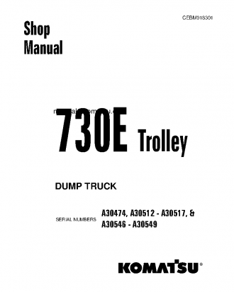 730E(USA)-WITH TROLLEY S/N A30474 Shop (repair) manual (English)