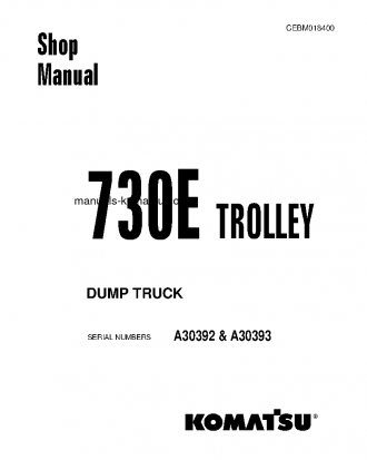 730E(USA) S/N A30392-A30393 Shop (repair) manual (English)