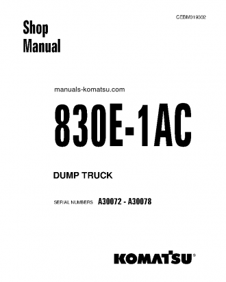 830E-1(USA)-AC S/N A30072-A30078 Shop (repair) manual (English)