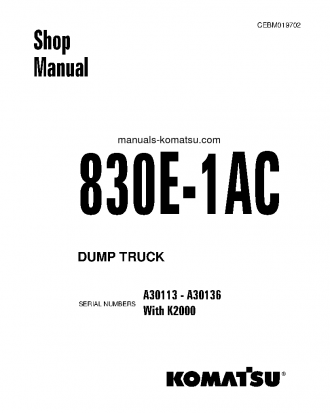 830E-1(USA)-SSA16V159 S/N A30113-A30136 Shop (repair) manual (English)