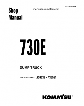 730E(USA) S/N A30539-A30551 Shop (repair) manual (English)