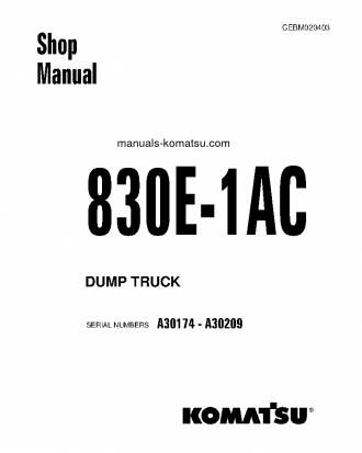 830E-1(USA)-AC S/N A30174-A30209 Shop (repair) manual (English)