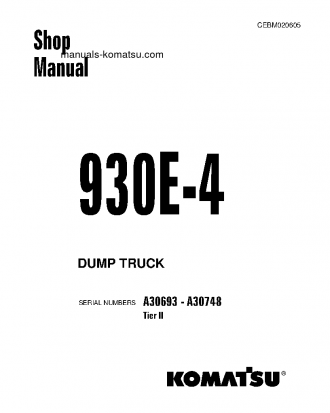 930E-4(USA)-TIER II S/N A30693-A30748 Shop (repair) manual (English)