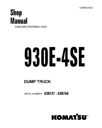 930E-4(USA)-SE S/N A30727-A30756 Shop (repair) manual (English)
