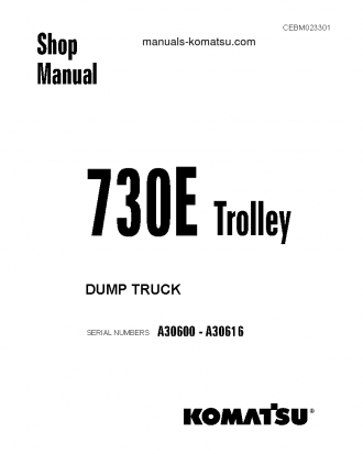 730E(USA)-WITH TROLLEY S/N A30600-A30616 Shop (repair) manual (English)