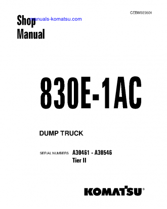 830E-1(USA)-AC S/N A30461-A30546 Shop (repair) manual (English)