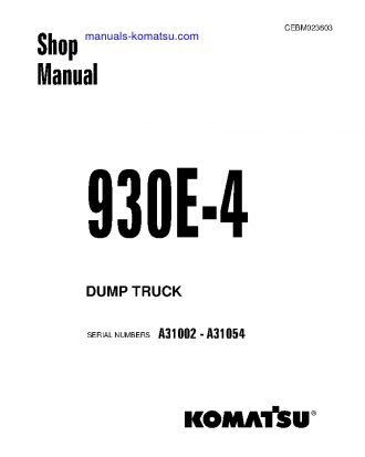 930E-4(USA) S/N A31002-A31054 Shop (repair) manual (English)