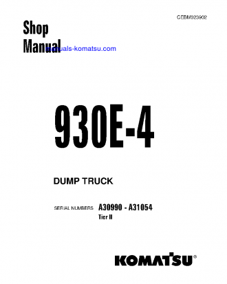 930E-4(USA)-TIER II S/N A30990-A31054 Shop (repair) manual (English)