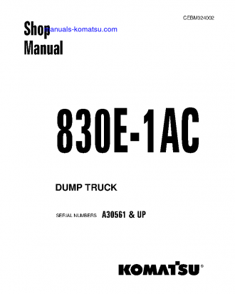 830E-1(USA)-AC S/N A30561-A30850 Shop (repair) manual (English)