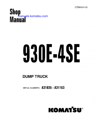 930E-4(USA)-SE S/N A31035-A31163 Shop (repair) manual (English)