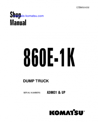 860E-1(USA)-K S/N A30031-UP Shop (repair) manual (English)