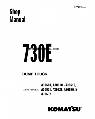 730E(USA) S/N A30621 Shop (repair) manual (English)