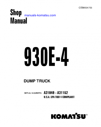 930E-4(USA)-TIER 4 S/N A31049-A31162 Shop (repair) manual (English)