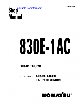 830E-1(USA)-AC S/N A30589-A30850 Shop (repair) manual (English)