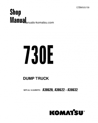 730E(USA) S/N A30620 Shop (repair) manual (English)