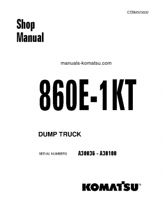860E-1(USA)-K S/N A30031-A30101 Shop (repair) manual (English)
