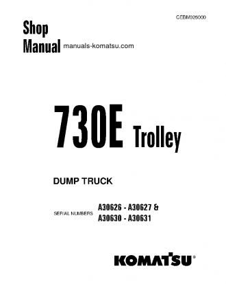 730E(USA)-WITH TROLLEY S/N A30626-A30627 Shop (repair) manual (English)