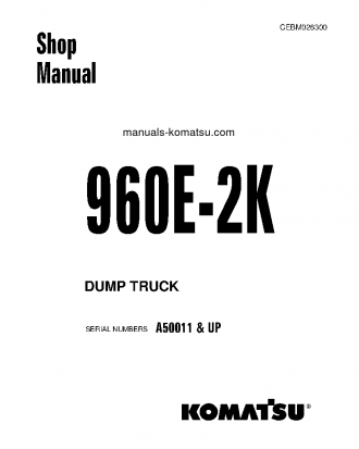 960E-2(USA)-K S/N A50011-UP Shop (repair) manual (English)
