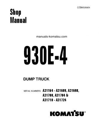 930E-4(USA) S/N A31164-A31689 Shop (repair) manual (English)