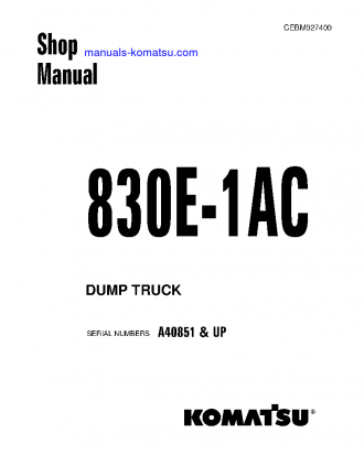 830E-1(USA)-AC S/N A40851-UP Shop (repair) manual (English)