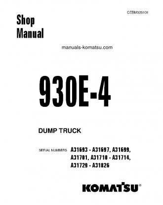 930E-4(USA) S/N A31710-A31714 Shop (repair) manual (English)