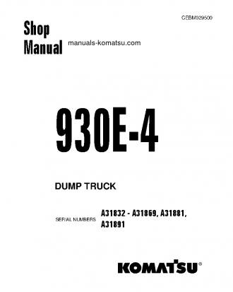930E-4(USA) S/N A31881 Shop (repair) manual (English)