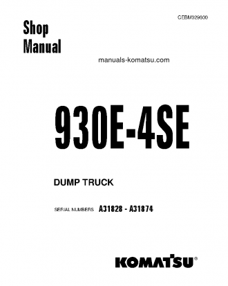930E-4(USA)-SE S/N A31828-A31874 Shop (repair) manual (English)