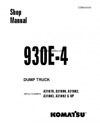 930E-4(USA) S/N A31879 Shop (repair) manual (English)
