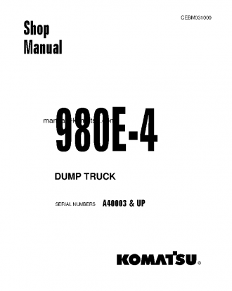 980E-4(USA) S/N A40003-UP Shop (repair) manual (English)