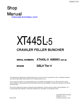 XT445L-5(USA) S/N A80003-UP Shop (repair) manual (English)