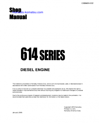 538 S/N 614 ENGINE MANUAL Shop (repair) manual (English)