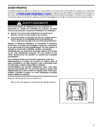 PC300HD-7(USA)-L S/N A85001-UP Operation manual (French)
